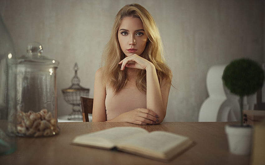 Buch, Unschärfe, Ksenia Kokoreva, Modell HD-Hintergrundbild
