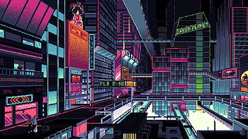 Cyberpunk - Bạn là fan của các tác phẩm Cyberpunk? Đây chính là bộ sưu tập Pixel Art đầy tiềm năng để tô điểm cho những hình nền background đầy tinh thần trang điểm của máy tính của bạn.