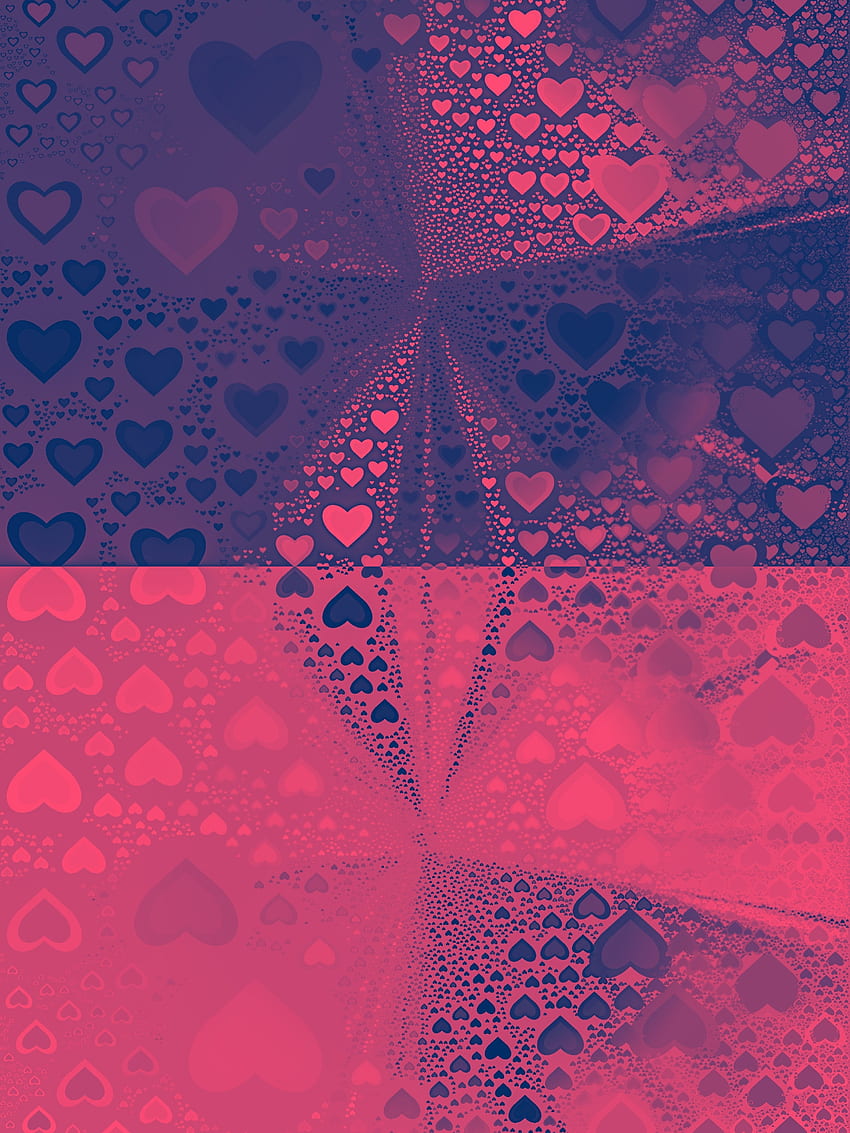 Duotone Pink Hearts, magenta, two-color, background, swish, purple, two-tone HD phone wallpaper