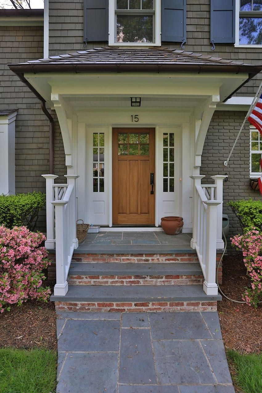 Front Porch Steps Ideas Front Steps - . Gradini del portico anteriore, scale esterne, casa con portico Sfondo del telefono HD