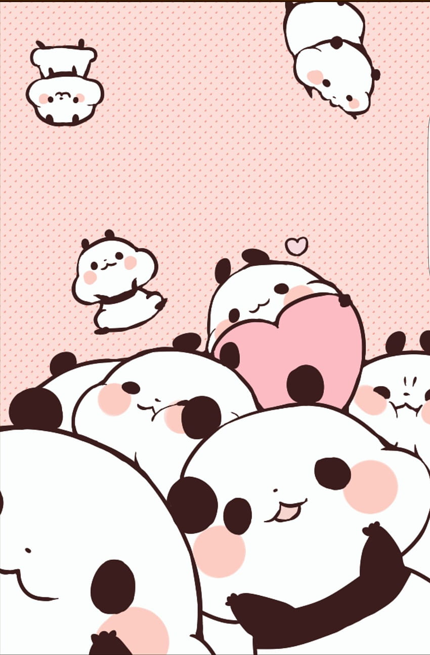 Kawaii Cute Panda Heart Art Print by Wordsberry