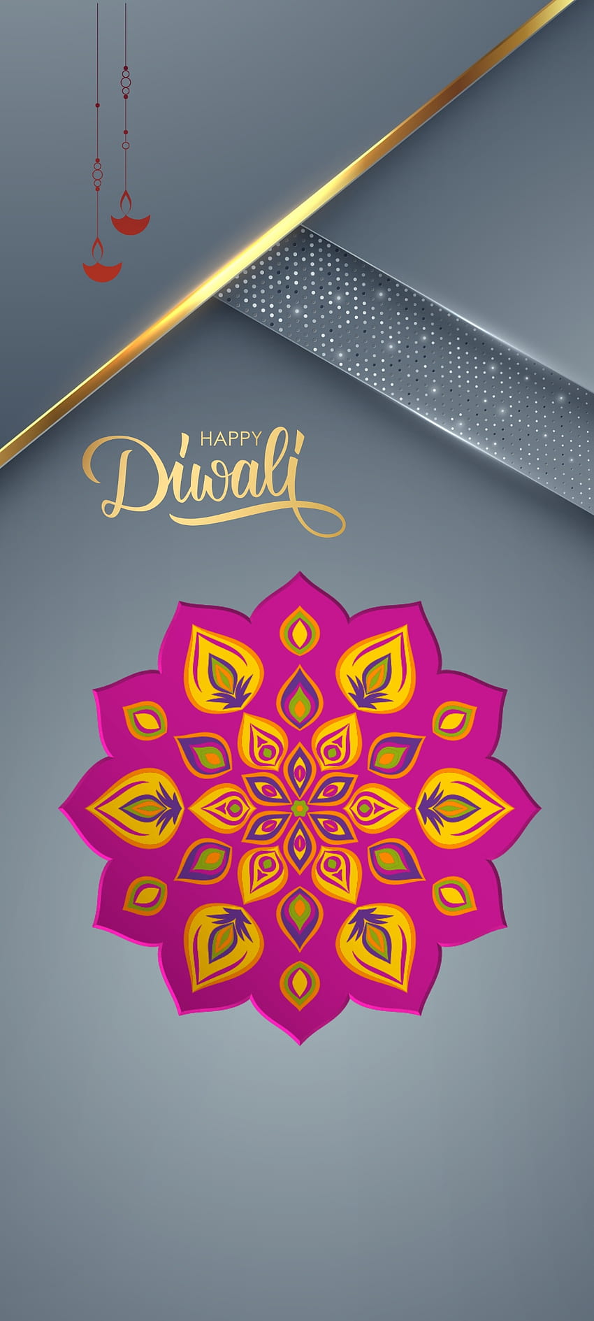Happy Diwali, Festival, magenta, prodotto, Lusso, Rangoli, Mandala Sfondo del telefono HD