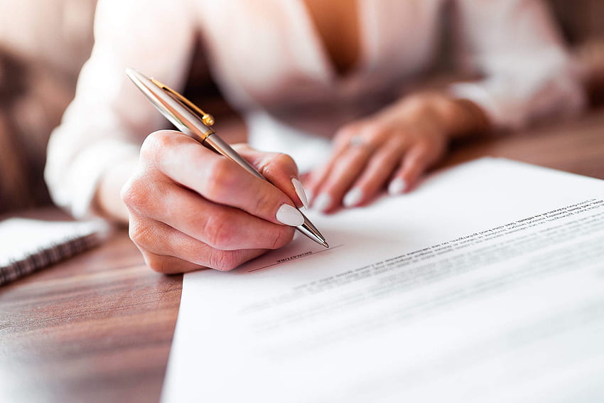 Business Woman Signing a Contract Stock, Agreement HD wallpaper