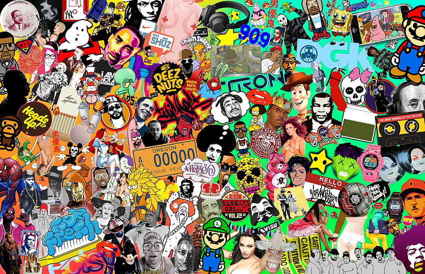 Pop_art_and_culture_collage_by_jeramiah327 D33ucym (3000×1938). Pop Art, Pop Culture Quiz, Pop Culture, 90s Pop Art HD wallpaper