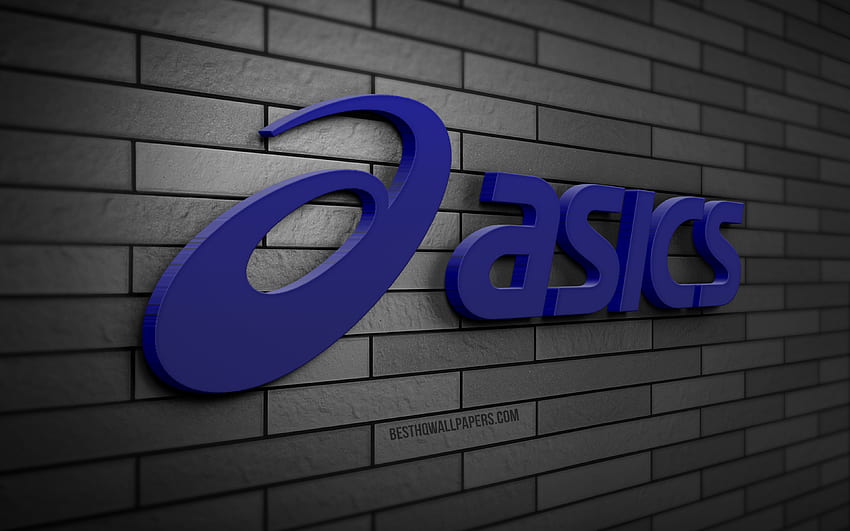 ASICS 3D logo, , gray brickwall, creative, brands, ASICS logo, 3D art, ASICS  HD wallpaper | Pxfuel