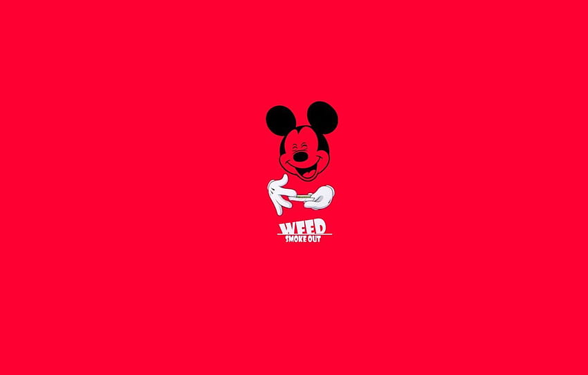 Mickey Mouse Smoking Weed , Red Mickey Mouse HD wallpaper | Pxfuel