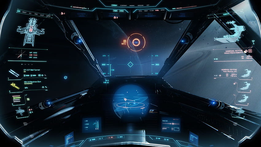 Kokpit statku kosmicznego - Star Citizen, Interface jeu, Vaisseau przestrzenny Tapeta HD