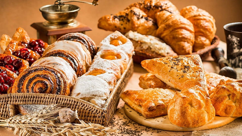Croissant, Breakfast, Pastry HD wallpaper
