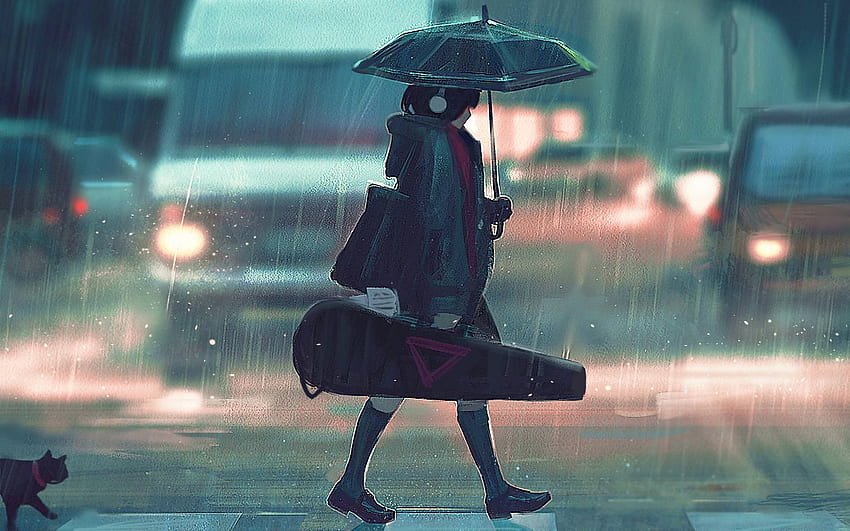 Saltare la scuola in un giorno di pioggia - Poesia Lo Fi, Pioggia Lofi Sfondo HD