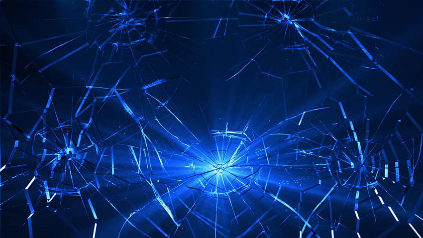 Счупено стъкло - изцяло превъзходен фон от счупено стъкло, синьо стъкло HD тапет