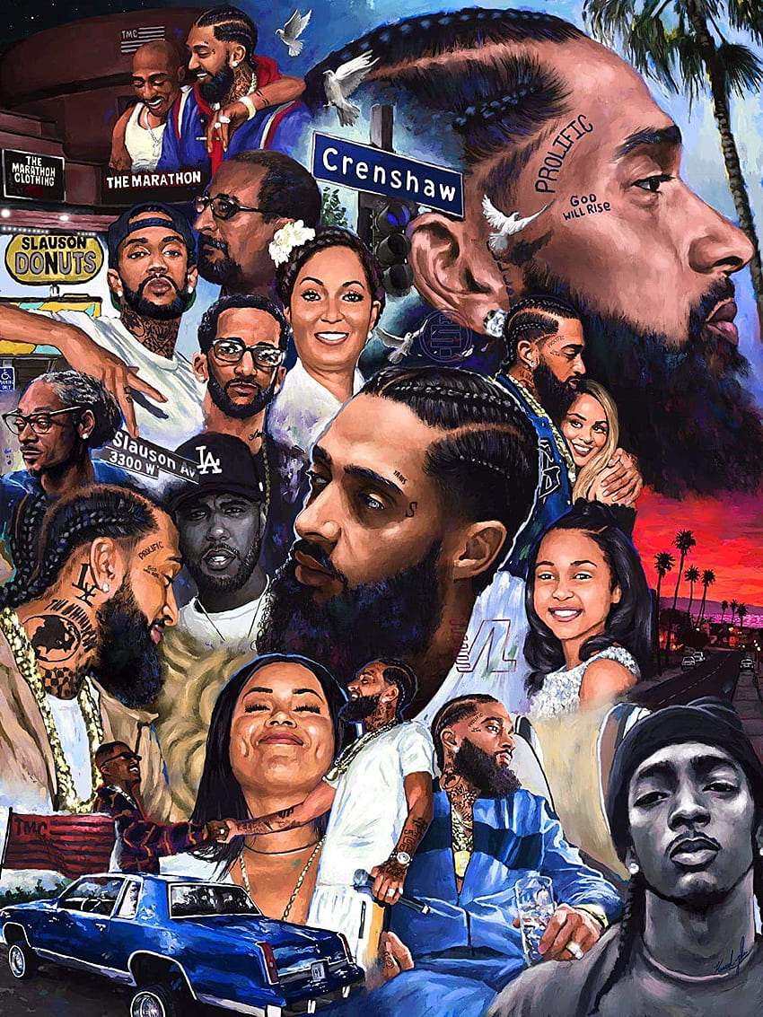 Nipsey Hussle Collage Poster Print Wall Decor Gift Nipsey Hussle Artwork Fan Gift Ideas Rapper Music Poster : Handmade Products, Rappers Collage HD phone wallpaper