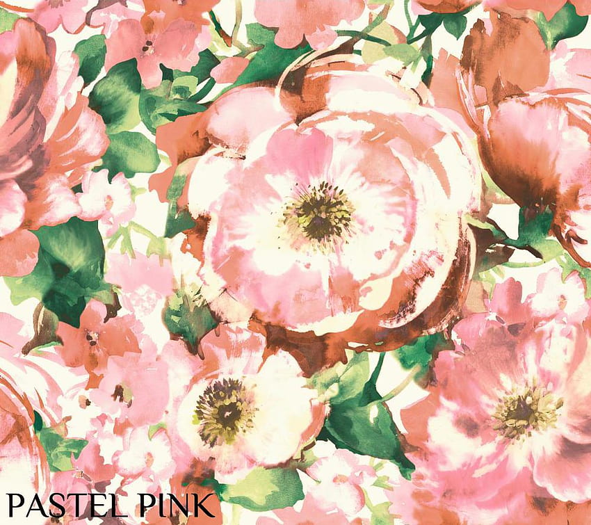 Тапицерии за стени York Пастелно розови акварелни флорални макове, подвижни, розови акварелни цветя HD тапет