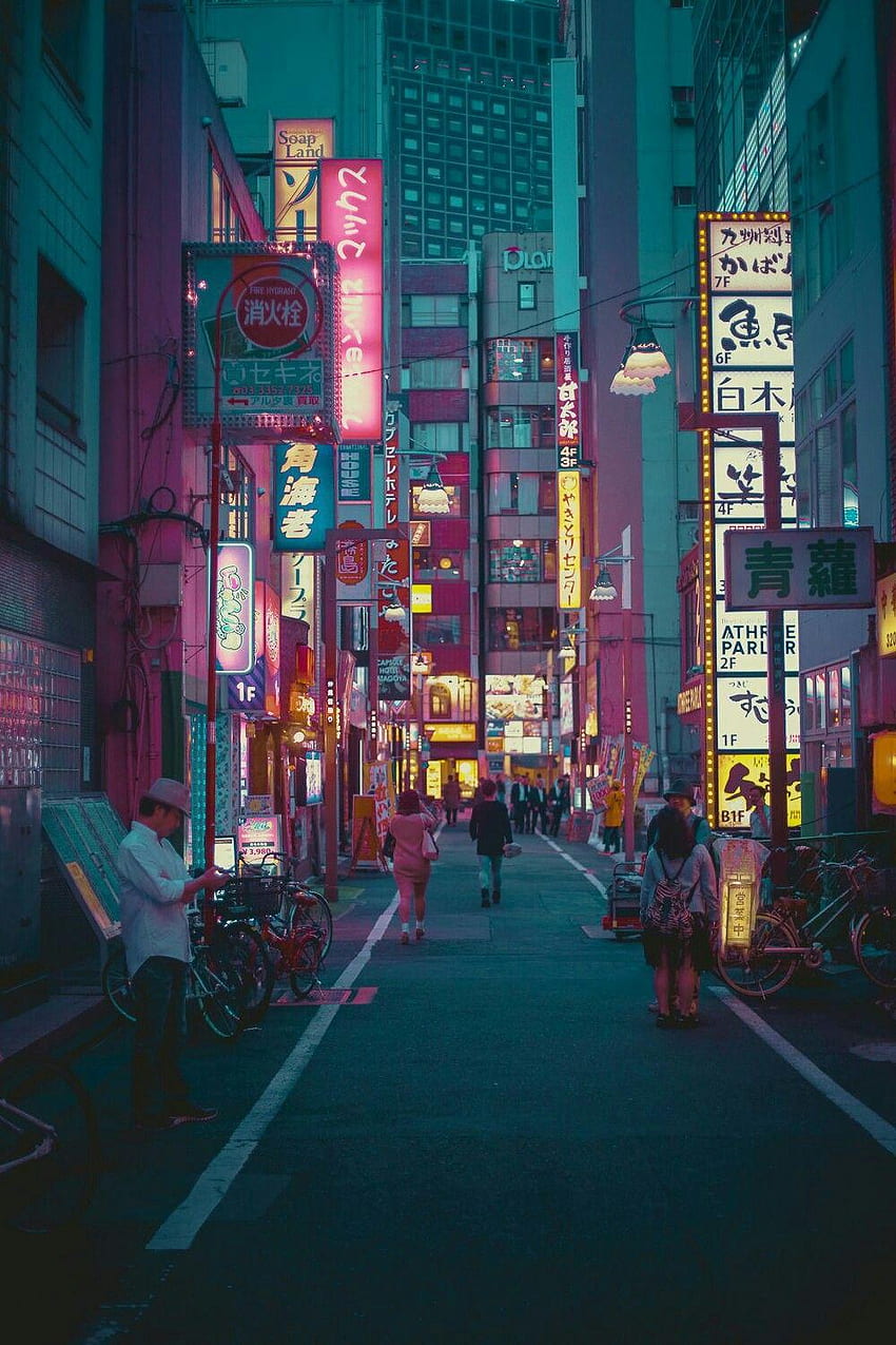 prompthunt anime tokyo residential quiet street scenery only wallpaper  nighttime moonlight scene aesthetic beautiful hyper realistic