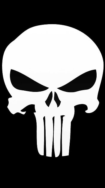 The Punisher logo Wallpaper 4K, White background