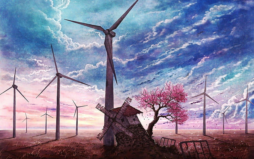 Windmill HD wallpaper