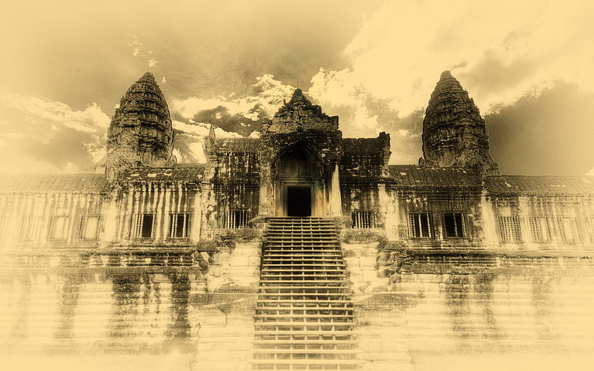 Широкекранен Ангкор Ват, Камбоджа HD тапет