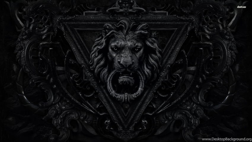 Lion Door Knocker Digital, Black Door HD wallpaper