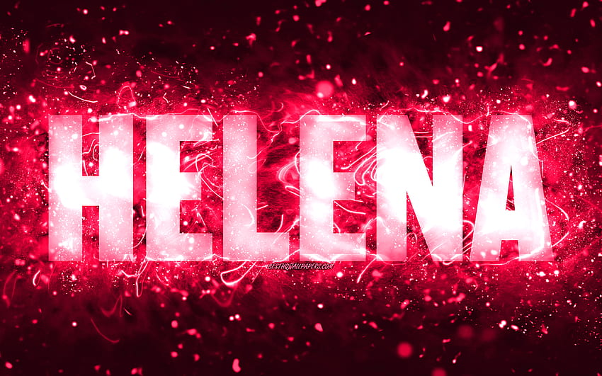 Happy Birtay Helena, , pink neon lights, Helena name, creative, Helena Happy Birtay, Helena Birtay, popular american female names, with Helena name, Helena HD wallpaper
