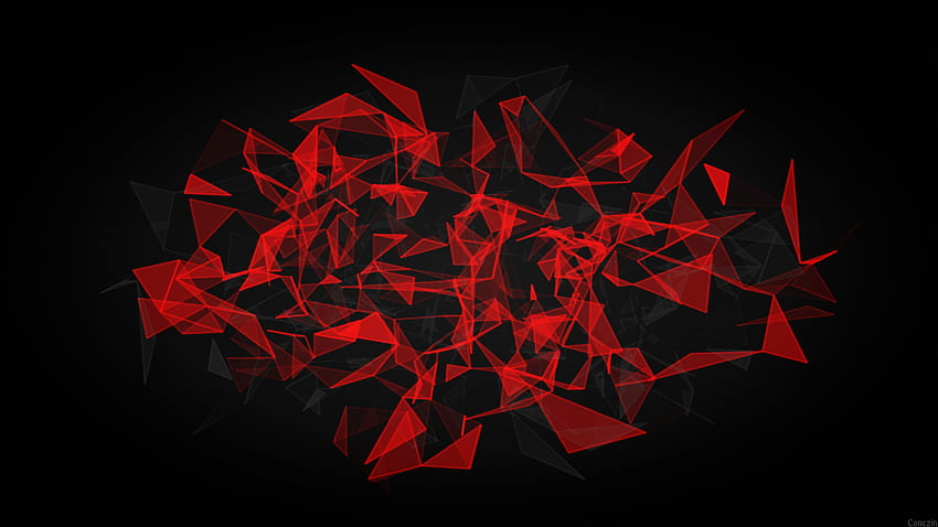 Red pattern, polygons, abstract HD wallpaper
