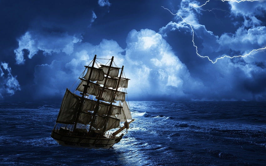 Pirate Ship เรือโจรสลัด cg แฟนตาซี วอลล์เปเปอร์ HD
