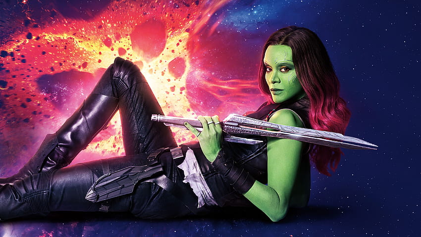 Zoe Saldana, Guardians of the Galaxy Vol. 2 U HD wallpaper