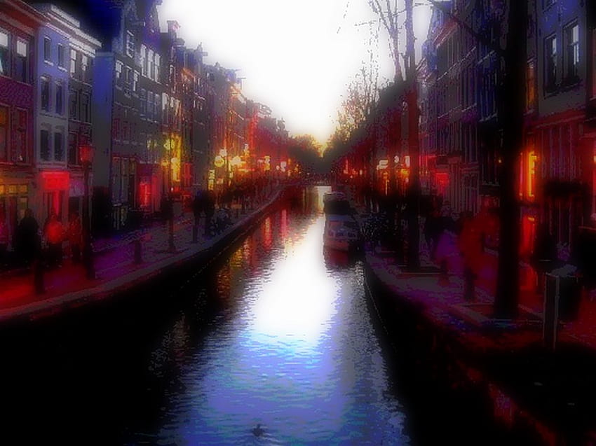 Мрачно вълнуващо Червените светлини на Амстердам, вълнуващо, червена светлина, Амстердам, гот, тъмно HD тапет