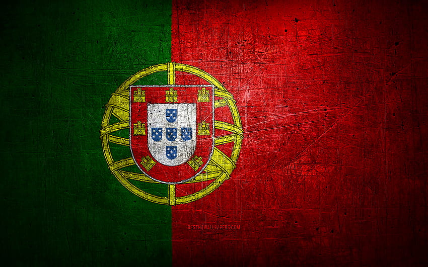 Portekiz metal bayrağı, grunge sanat, Avrupa ülkeleri, Portekiz Günü, ulusal semboller, Portekiz bayrağı, metal bayraklar, Portekiz Bayrağı, Avrupa, Portekiz bayrağı, Portekiz HD duvar kağıdı