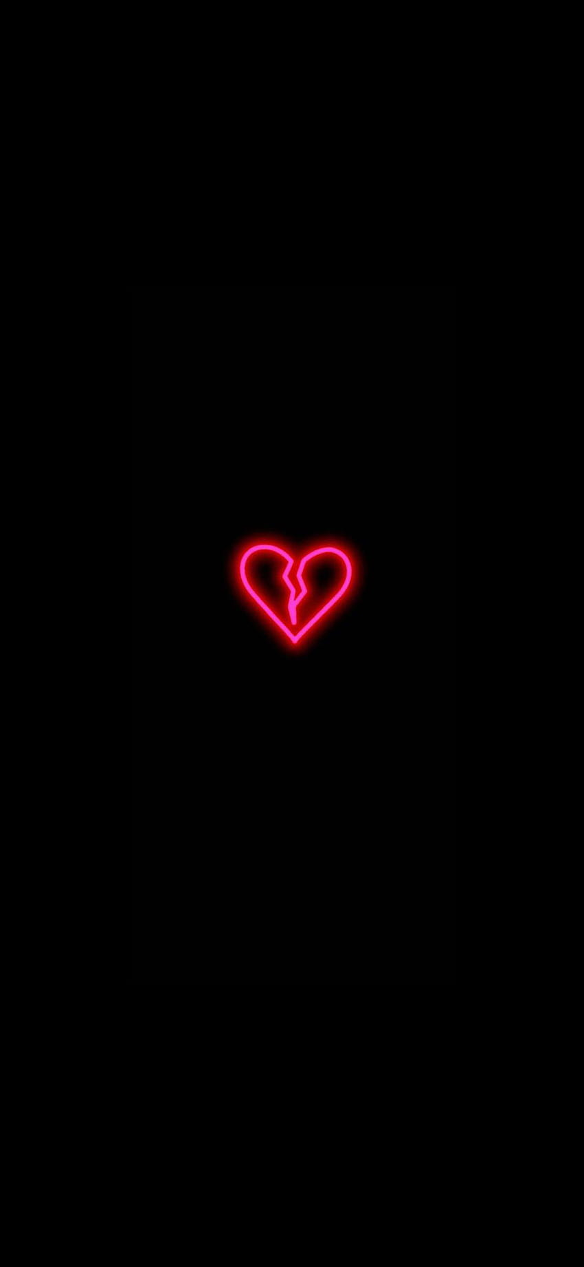 Neon Kırık Kalp HD telefon duvar kağıdı