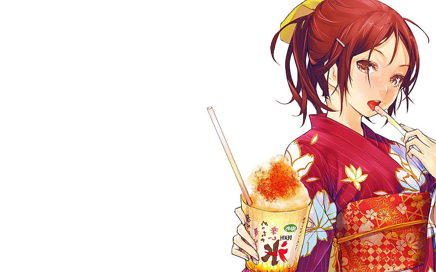 Anime, Girl, Drink, Appetite, Taste HD wallpaper