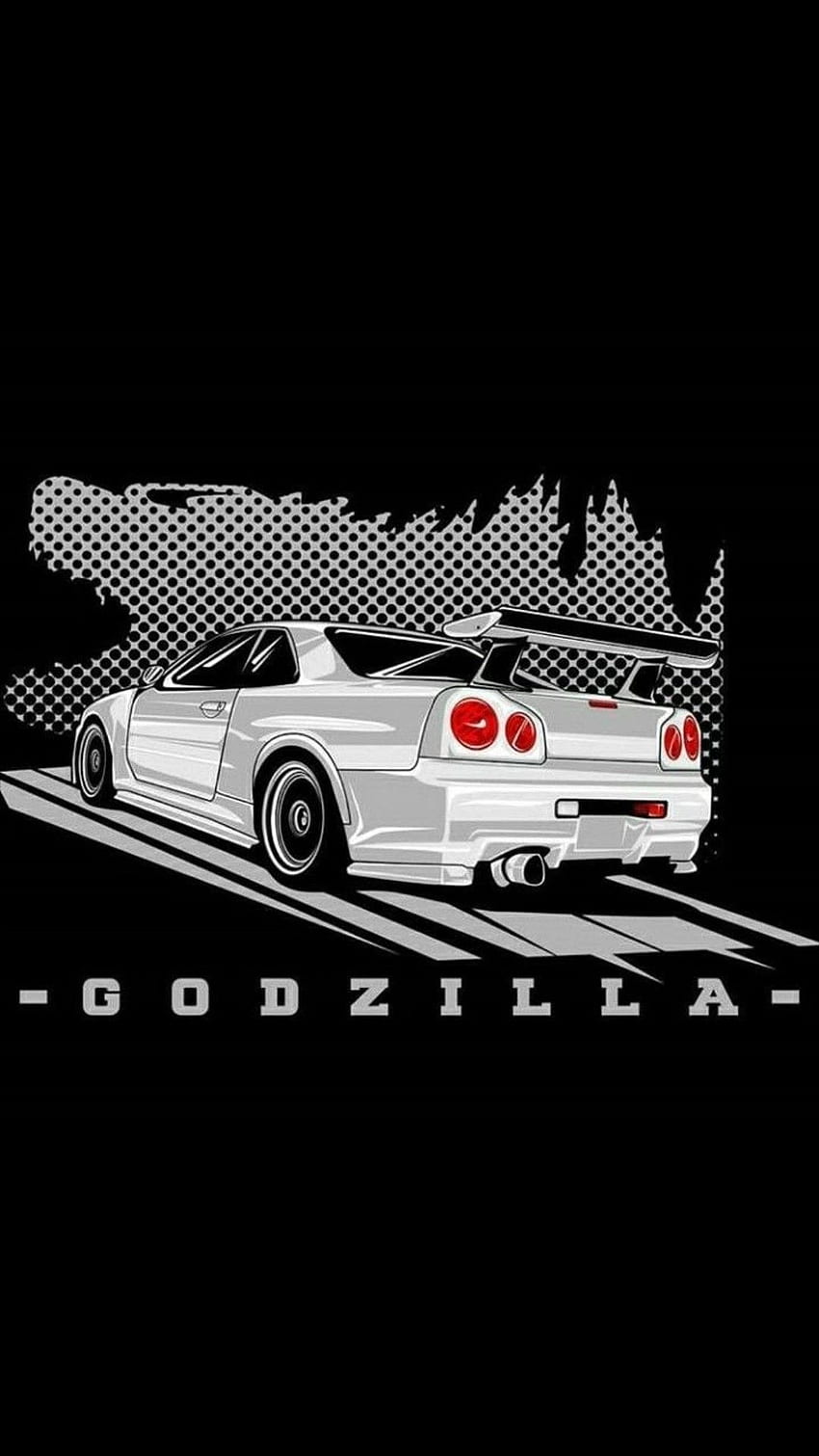Nissan Skyline Gtr R34 Godzilla HD тапет за телефон