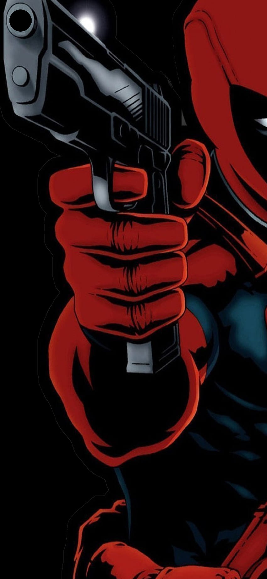 Deadpool Gun Barrel 4a Punch Hole: Pixel4a, Left Hole Punch Sfondo del telefono HD