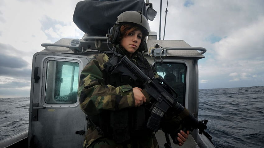 Guerriero militare soldato persone arma pistole fucile d'assalto donne faccia uniforme rossa veicoli moto d'acqua. . 28122. SU Sfondo HD