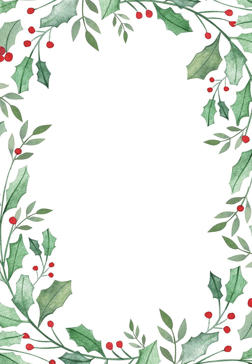 Leaf & Holly Border - Christmas Invitation Template. Greetin. Christmas invitations template, christmas invitation templates, Christmas phone, Christmas Leaves HD phone wallpaper