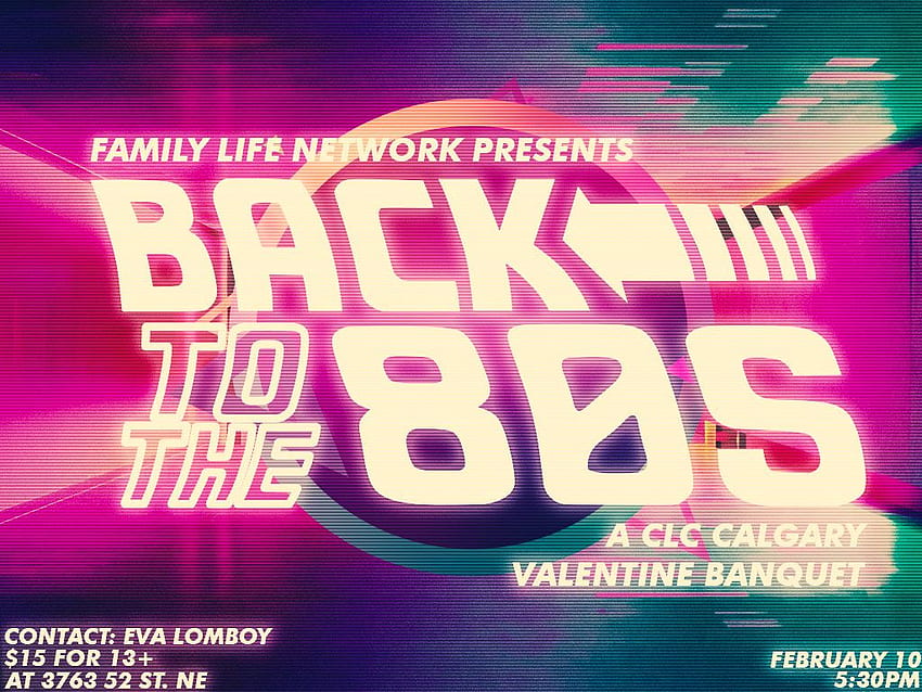 Powrót do lat 80. — Champion Life Center Calgary, impreza z lat 80 Tapeta HD