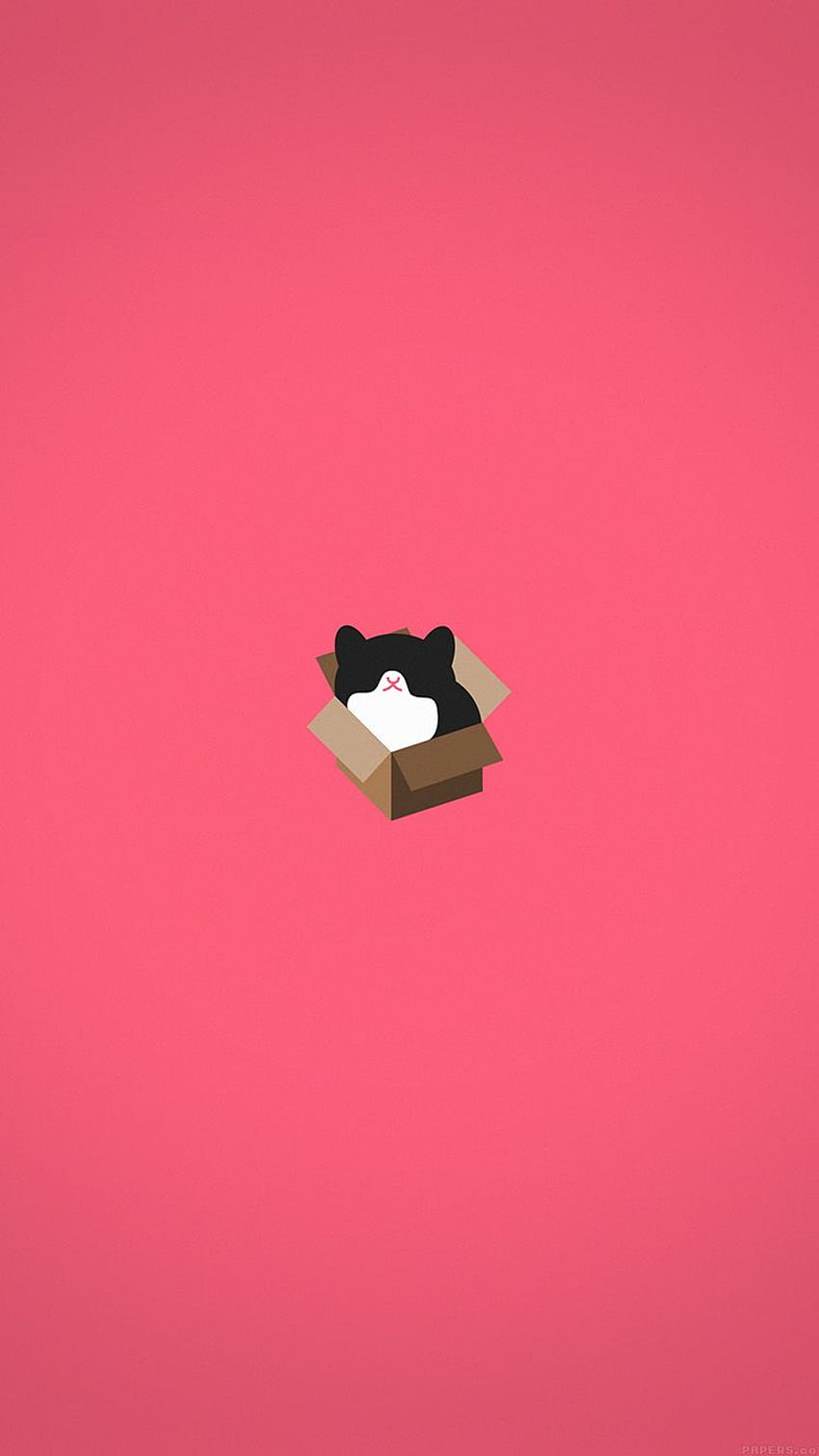 Cat Box Red Illust Animal Art Minimal. And Characters, Cat iPhone 6