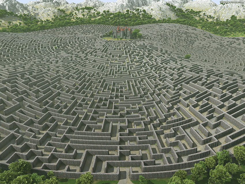 Farkeep, cg, 3d, maze, labyrinth, castle HD wallpaper