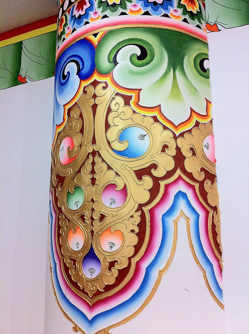 Tibetan style pillar. Buddhist art, Tibetan art, Tibetan symbols HD phone wallpaper