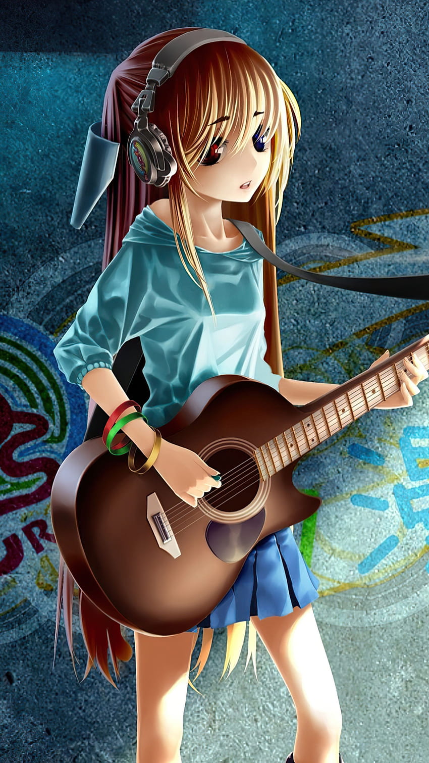 Anime girls with guitar HD wallpapers | Pxfuel