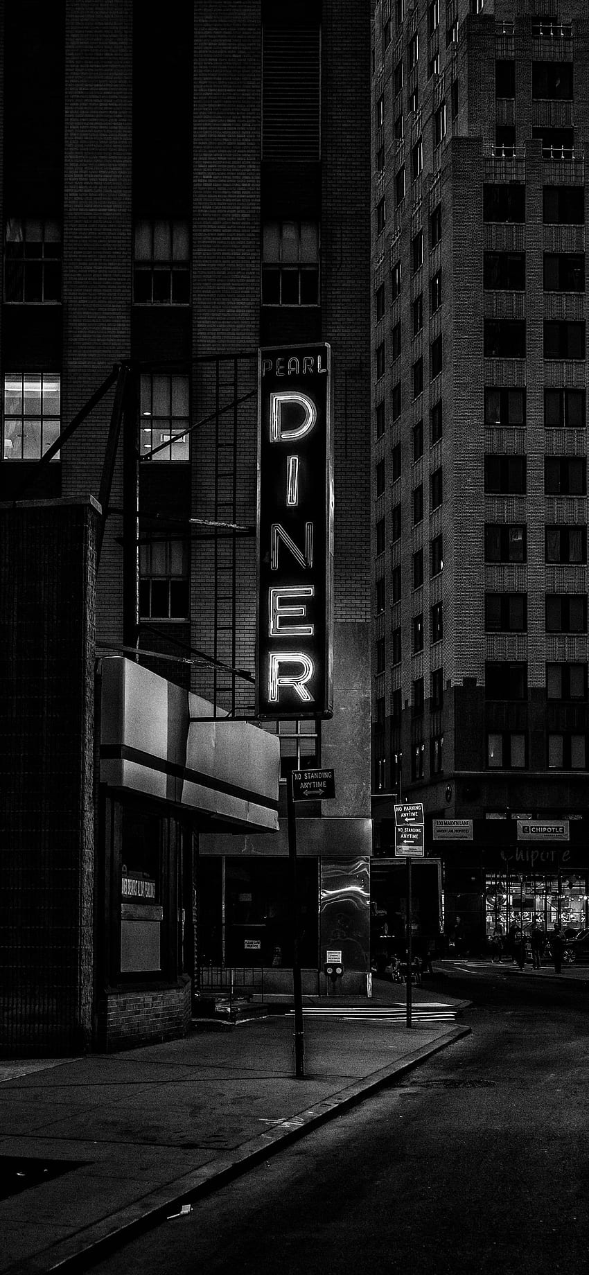 diner sign financial district iPhone X HD phone wallpaper