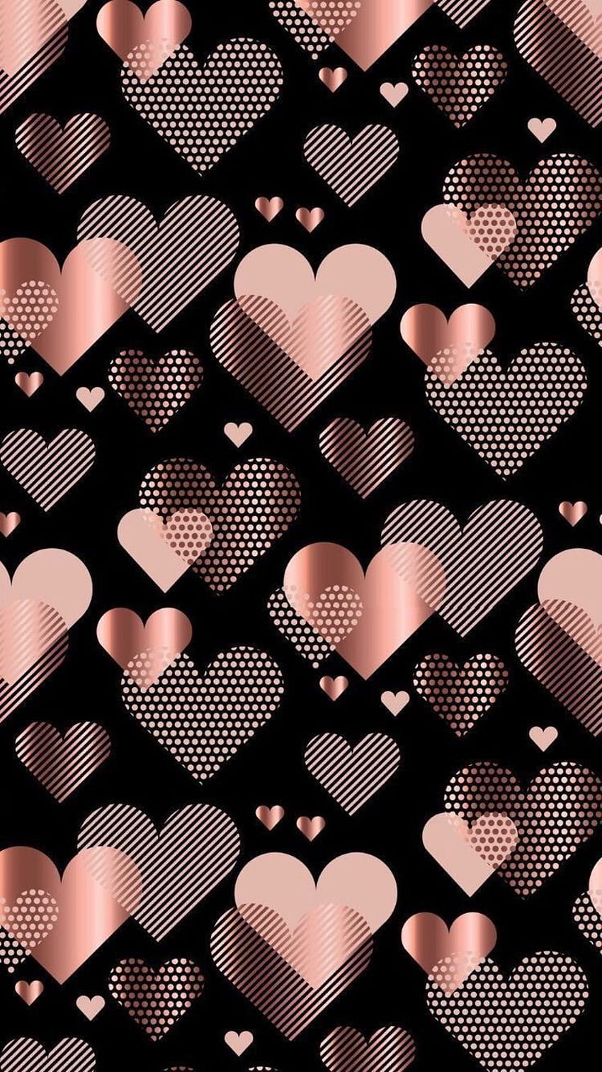 Hearts Pattern for Valentines Day Pink Hearts Petals Pink Heart Wallpaper  Design on Black Background Stock Vector  Illustration of greeting  design 207891637