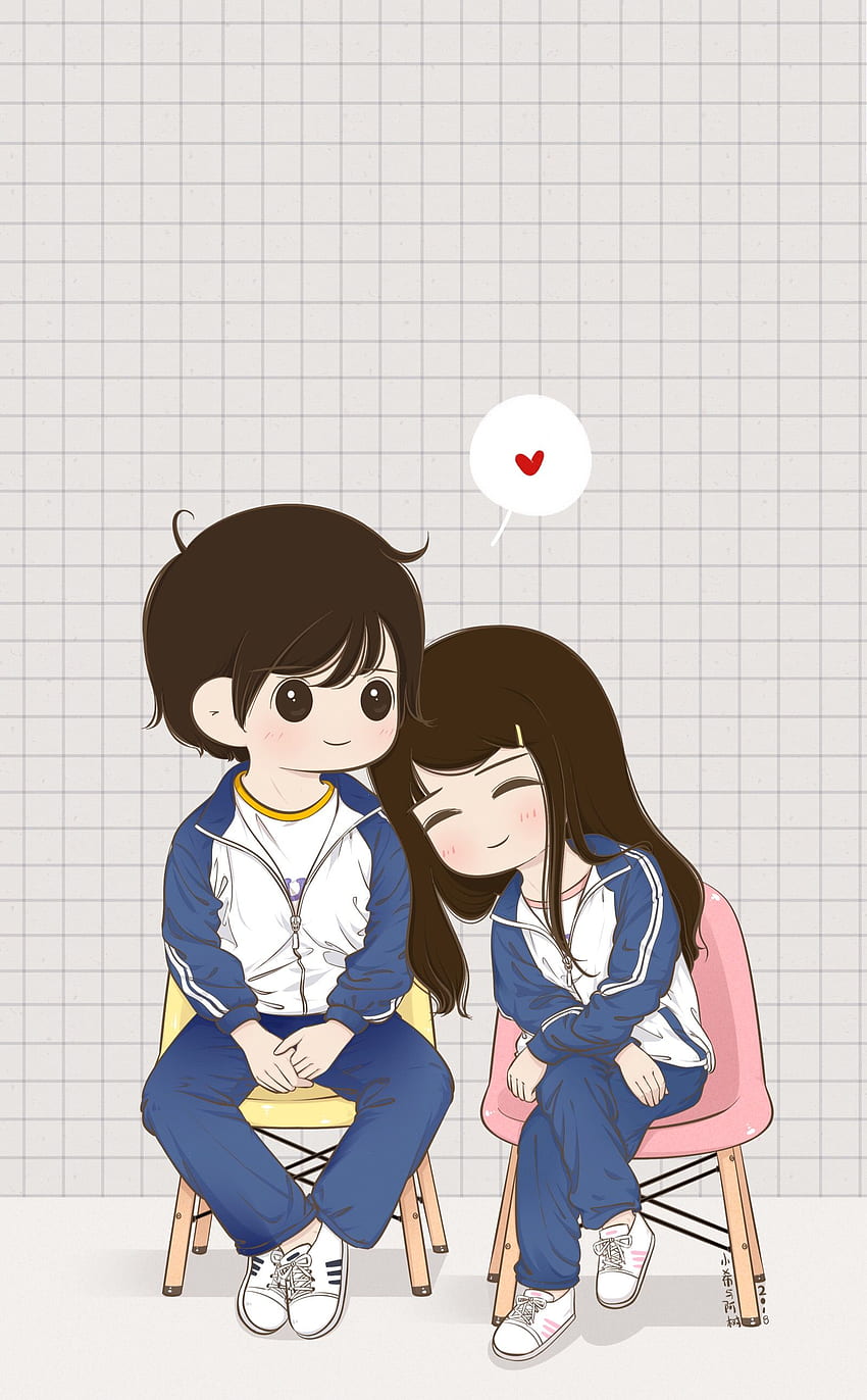 Romantic Couple Cartoon Full Cartoon Love, Cute Couple Cartoon wallpaper ponsel HD