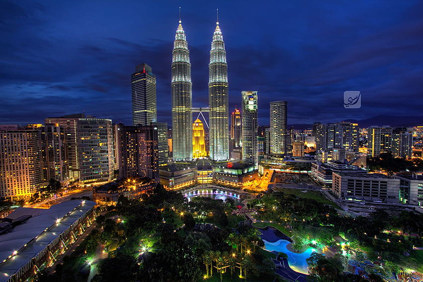 Kuala Lumpur Malaysia night time Skyscrapers Cities, Kuala Lumpur Skyline HD wallpaper