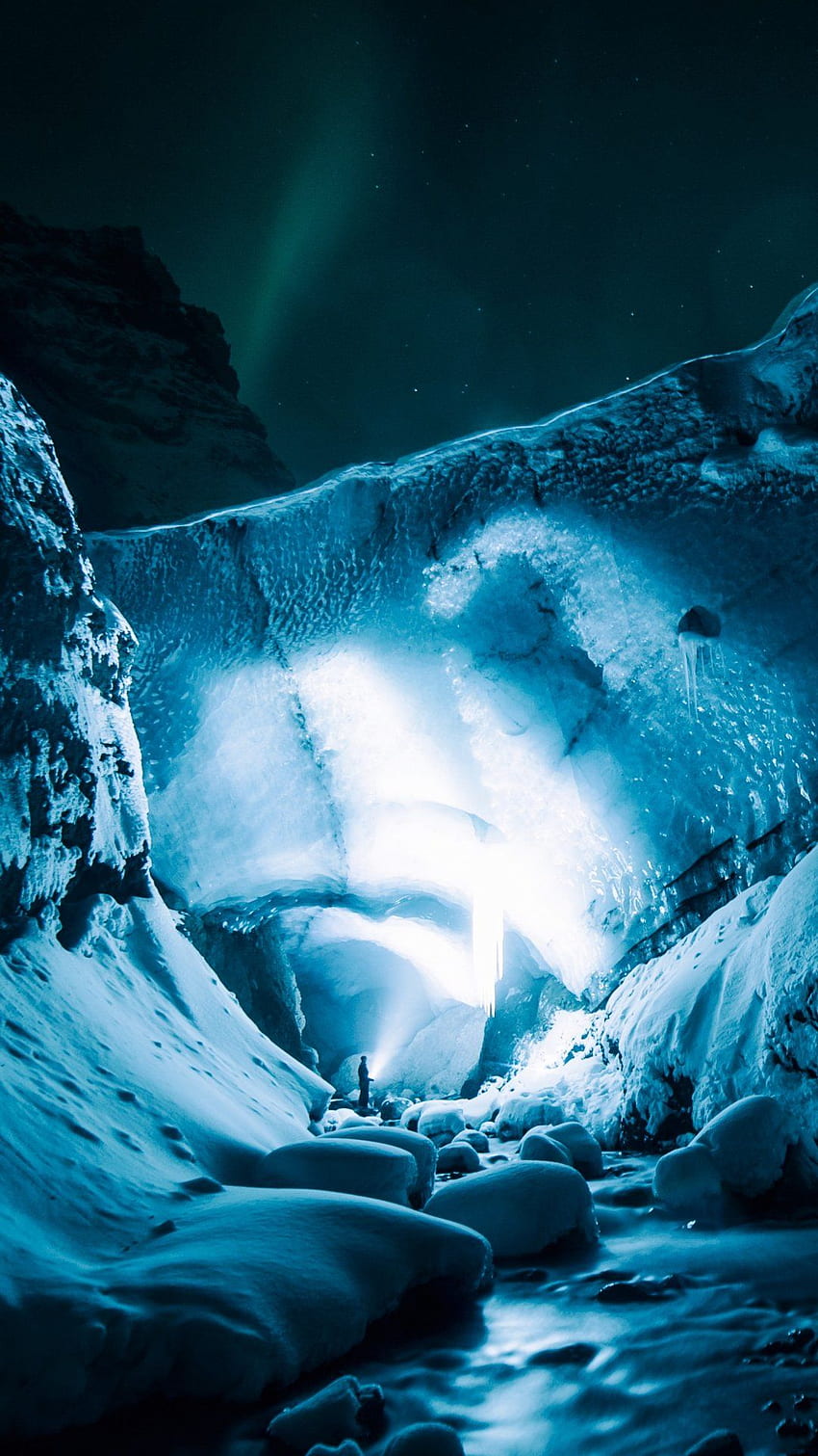 IPhone . Gletscherlandschaft, Eishöhle, Gletscher HD-Handy-Hintergrundbild
