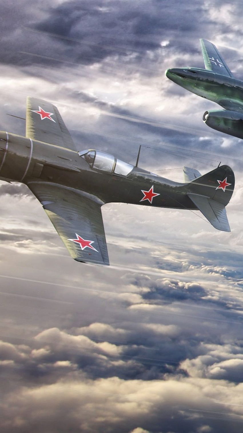 World Of Warplanes, Flug mit drei Kämpfern IPhone 8 7 6 6S HD-Handy-Hintergrundbild
