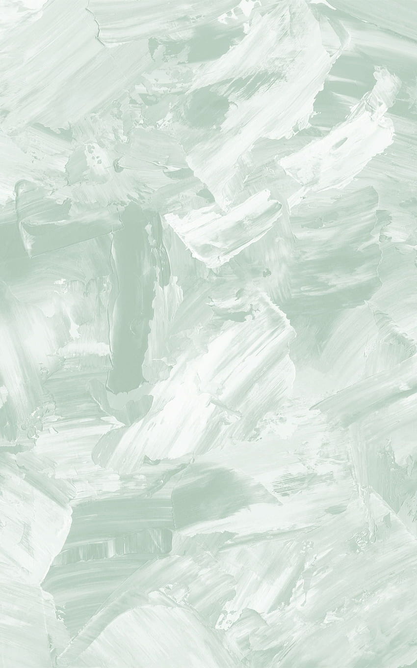 Mural de trazos de pintura abstracta de salvia. Hovia UK en 2021. Pintura, Minimalista, Abstracto, Verde salvia Estética fondo de pantalla del teléfono