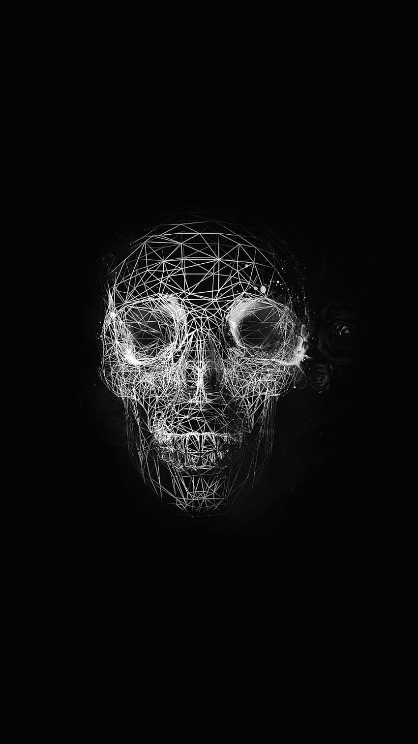 Grey Digital Skull Abstract Art iPhone 7 y 7 Plus, Apple Skull fondo de pantalla del teléfono