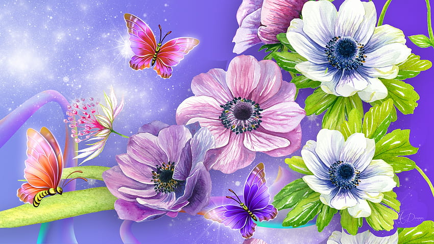 Explosion de beauté, bokeh, printemps, thème Firefox Persona, été, papillons, lumière, éclat, éclat, fleurs Fond d'écran HD