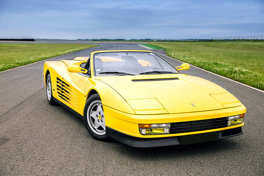 Ferrari 1988 92 Lorenz Convertible Retro Yellow, 2736X1824 Car HD wallpaper