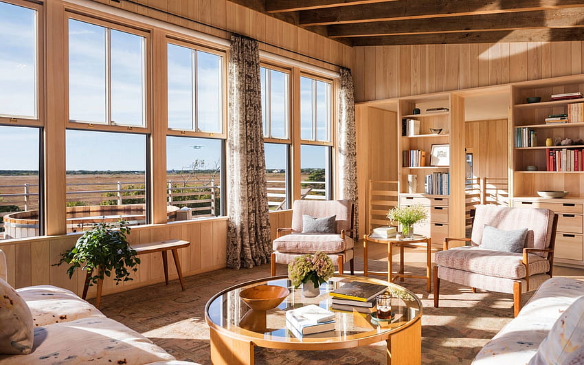 Sunny Living Room, sunny, wooden, room, living, interior HD wallpaper