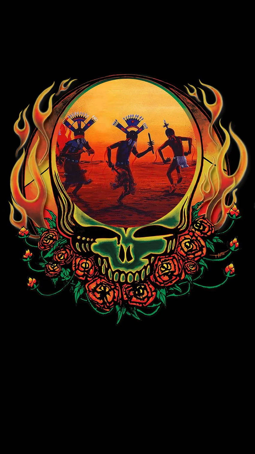 Grateful Dead SYF Sztuka rdzennych Amerykanów Tapeta na telefon HD